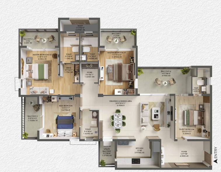 Indicative apartment floor-plan preview